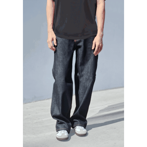NEO BLUE - Denim Charcoal Super Baggy Jeans | アメリカアパレルの